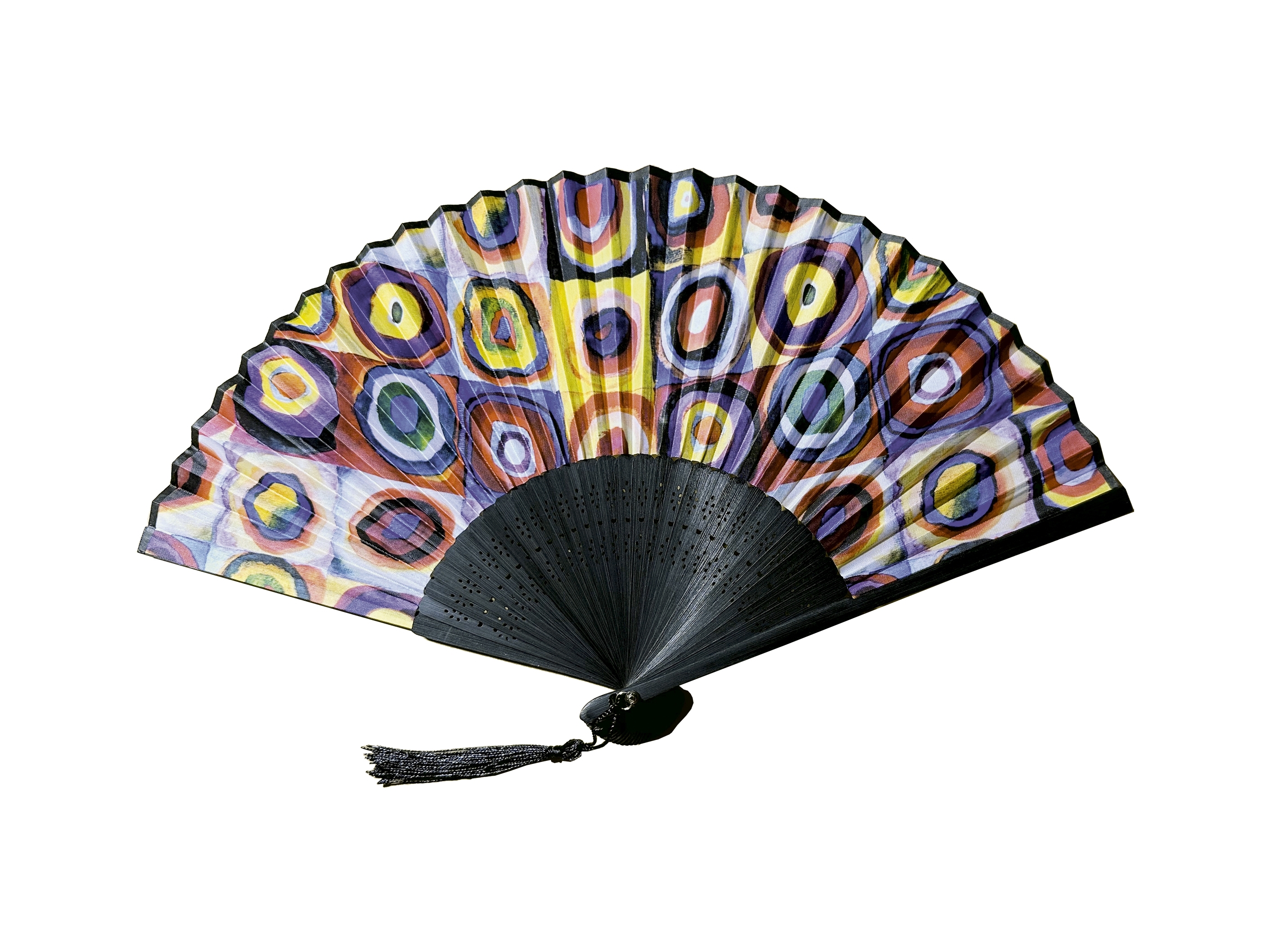 Fan, Kandisky, Color study, with bag, bamboo