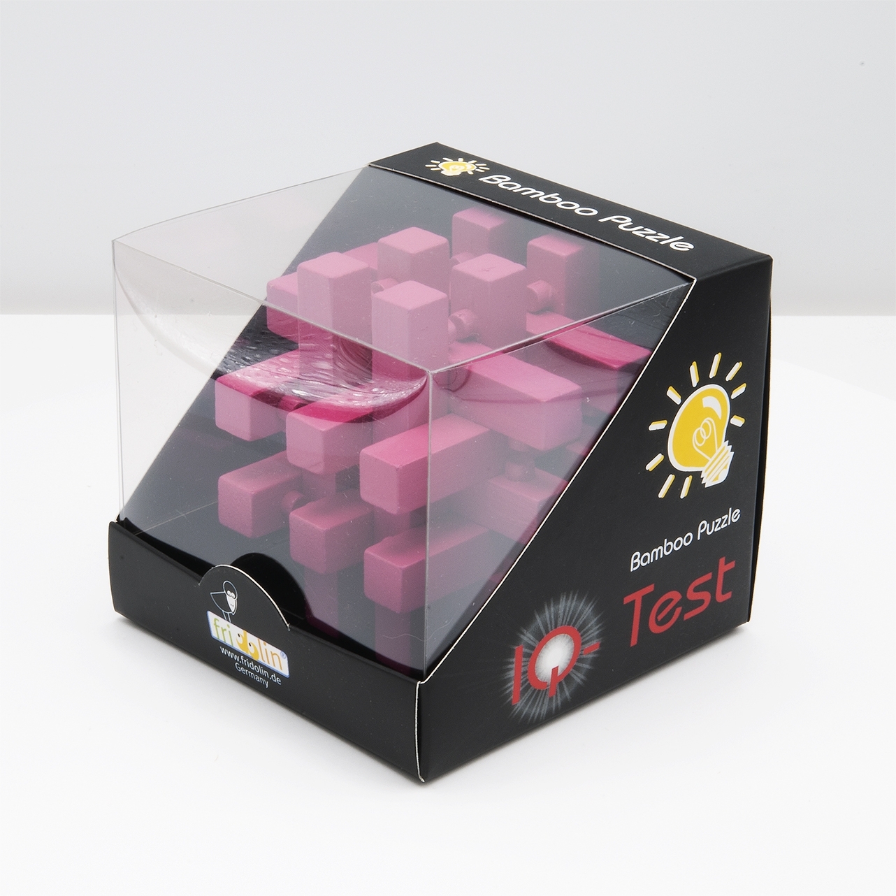 IQ-Test, bamboo puzzle, Locked, magenta