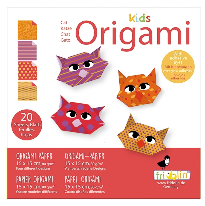 Kids-Origami, Cat 20 sheets 15x15 cm