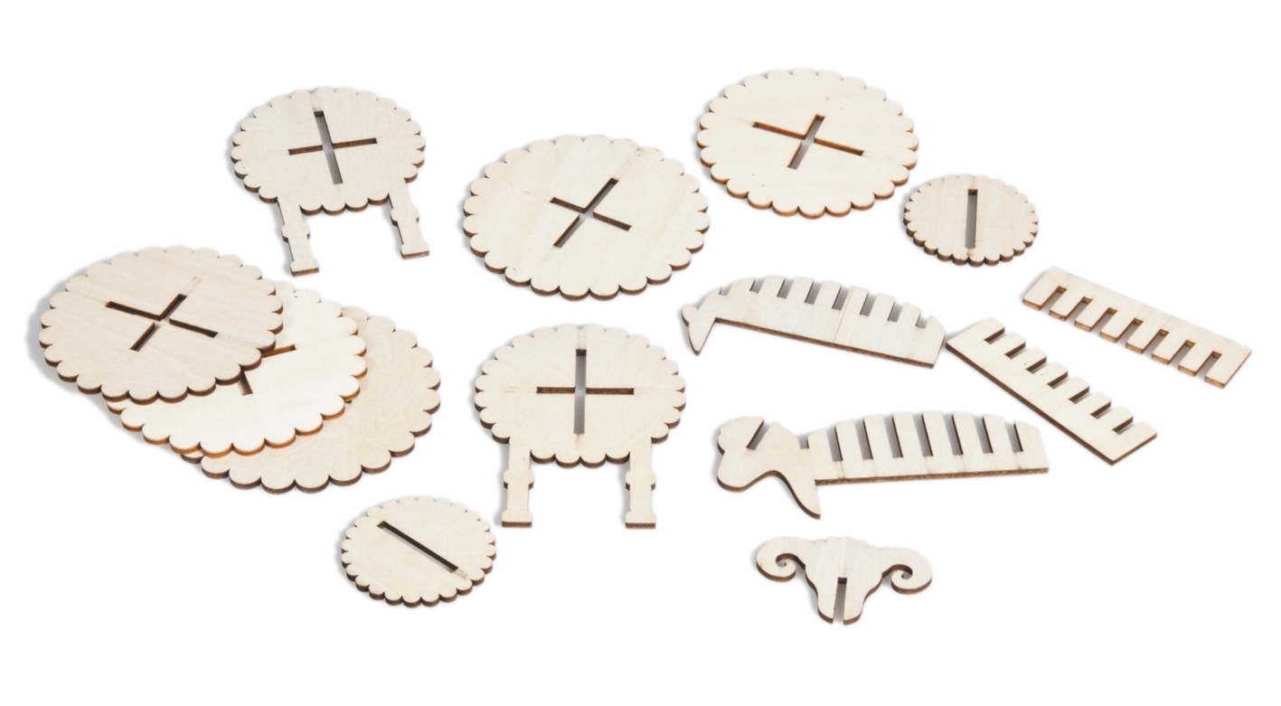 IQ-Test, 3D wooden animal puzzle, sheep