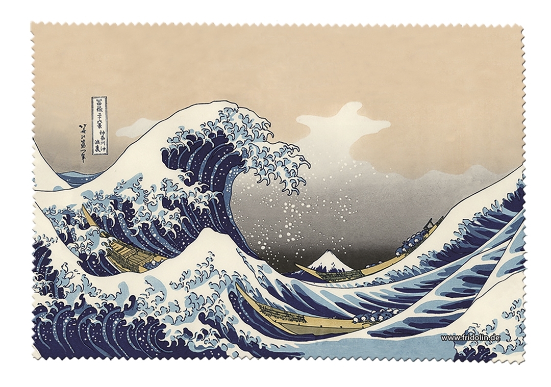 Eyeglass cleaning cloth, Hokusai, Great Wave