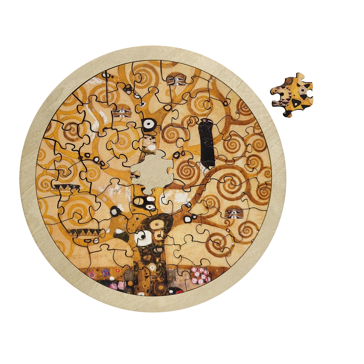 Art-Puzzle, Klimt, Lebensbaum, Holz