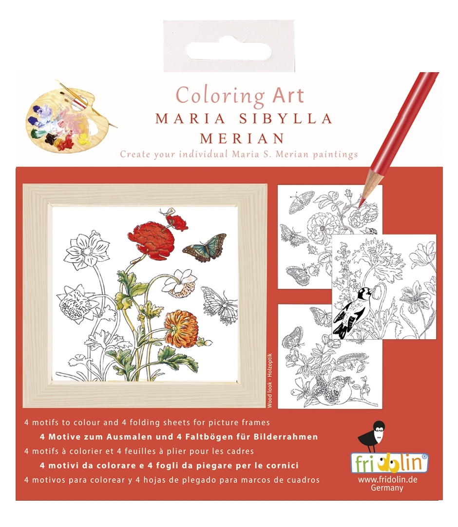 Coloring Art, Merian, 4 motifs + fold. frame