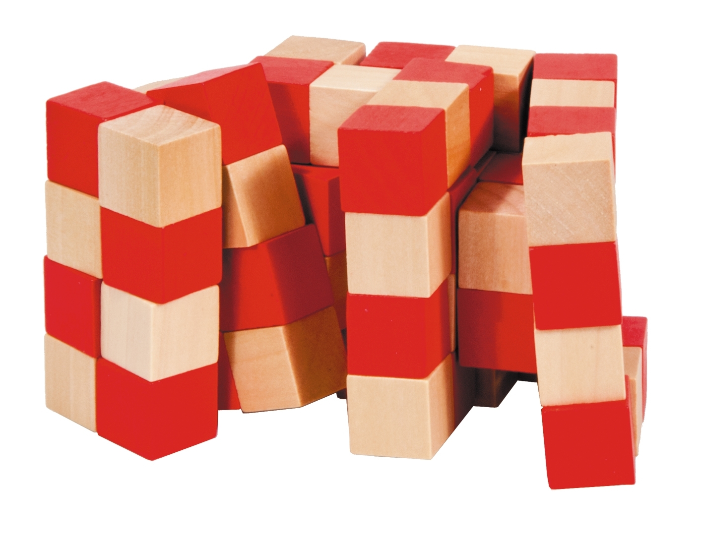 master snake cube, 6 x 6 cm, nature/red