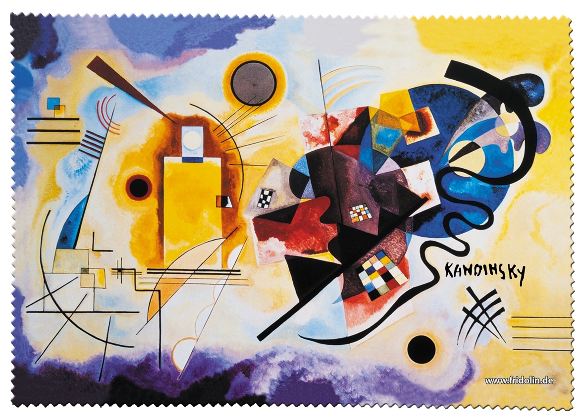 Eyeglass cleaning cloth, Kandinsky, yellow-red-blu