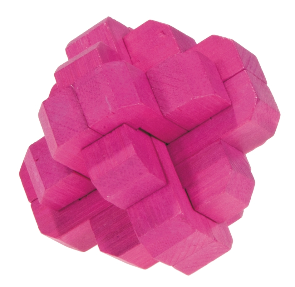 IQ-Test, bamboo puzzle, Round Knot, magenta