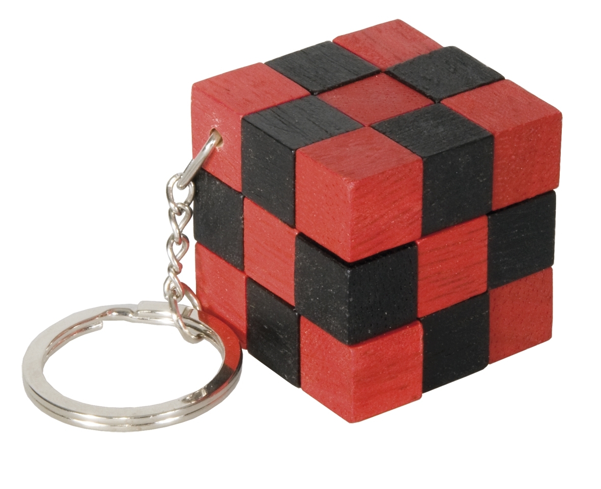 IQ-Test, Keyring, Cube, black/red