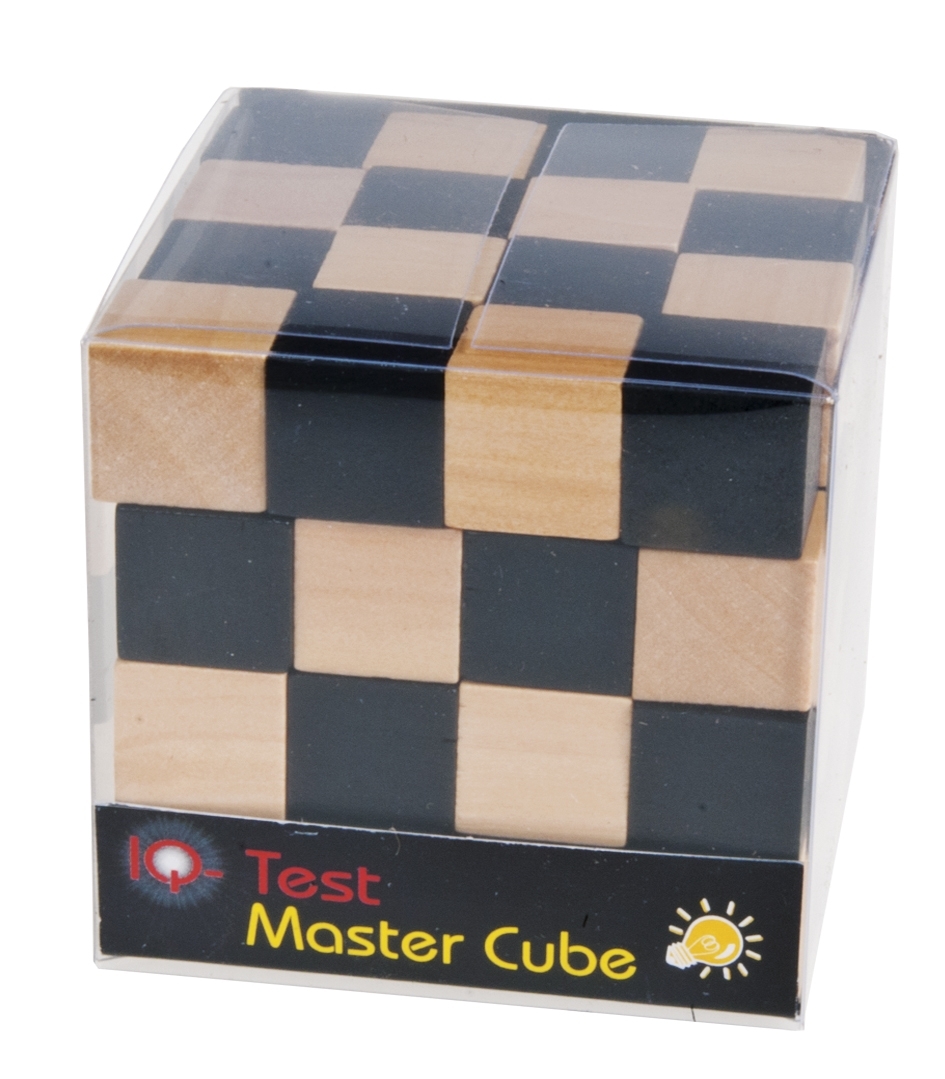IQ-Test, master snake cube, 6 x 6 cm, nature/black