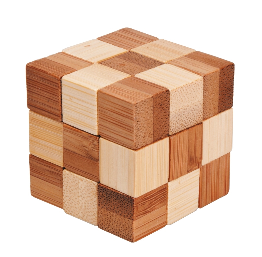 IQ-Test, Bamboo cube puzzle, bicolour