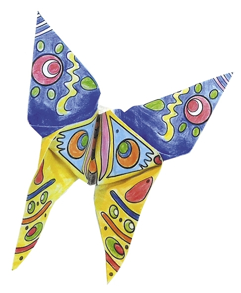 Colouring-Origami, butterflies, 20 sheets 15x15cm