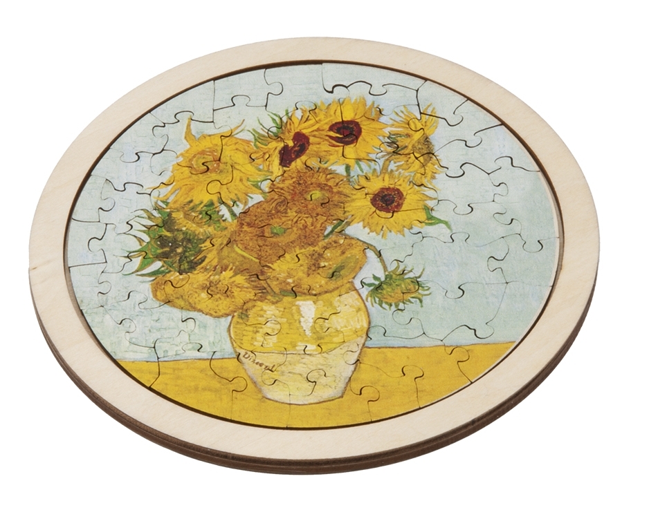 Art-Puzzle, Van Gogh, Sonnenblumen, Holz