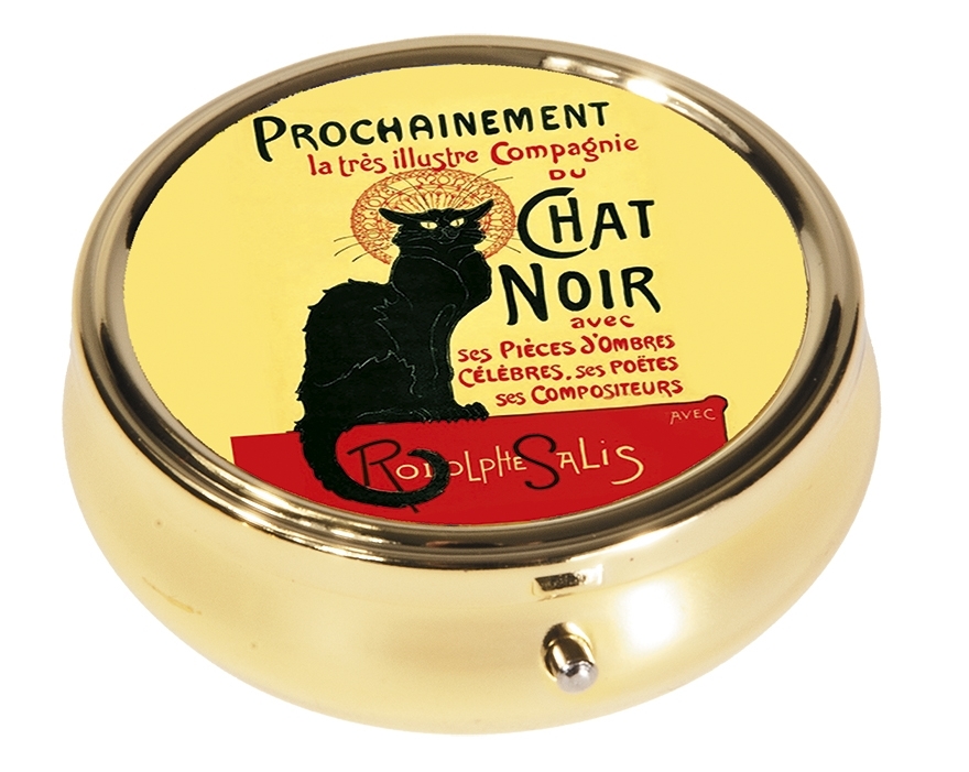 pillbox, large, round, Chat Noir
