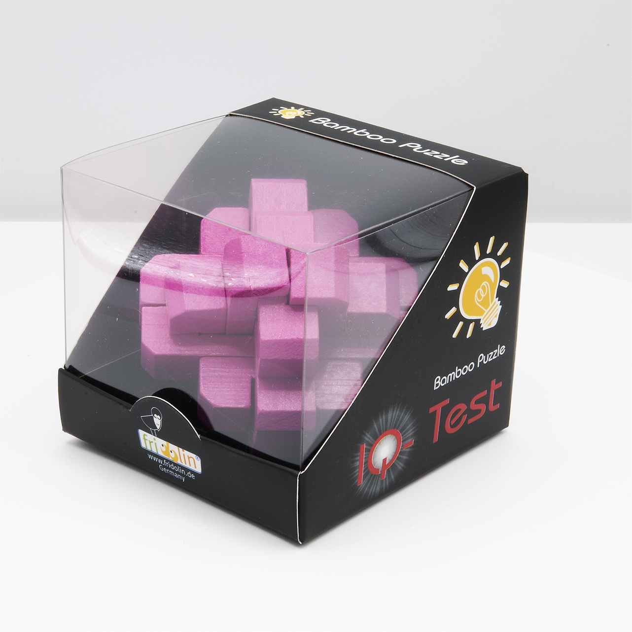 IQ-Test, bamboo puzzle, Round Knot, magenta