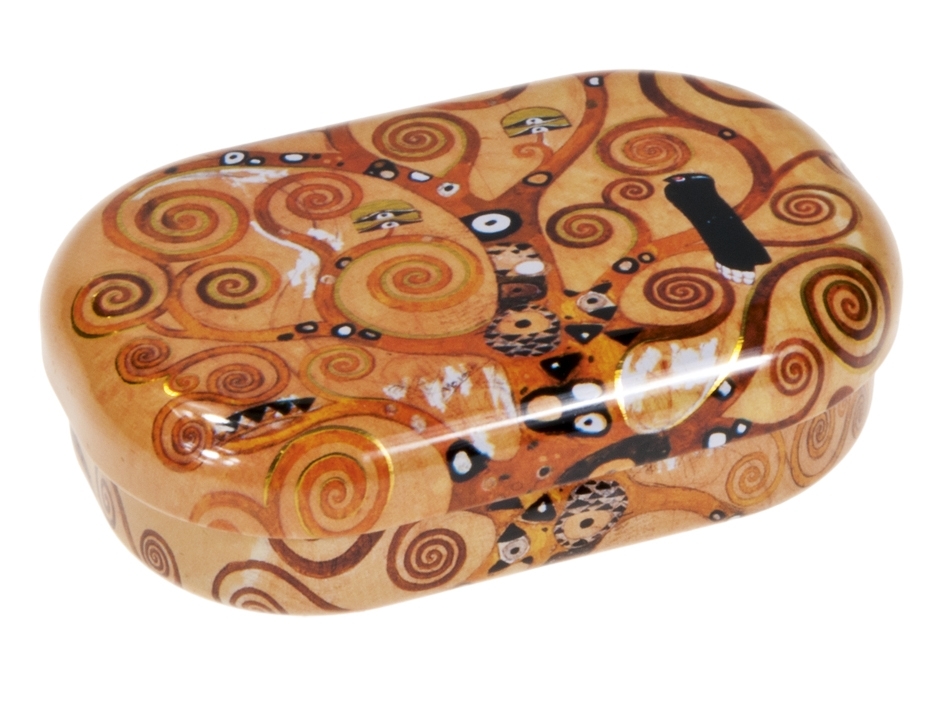 Contact lenses box, Klimt, Tree of life, metal
