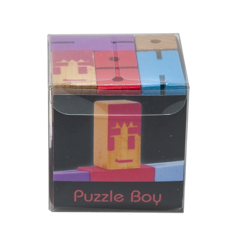 IQ-Test, Puzzle Boy 3 violet purple lightblue wood