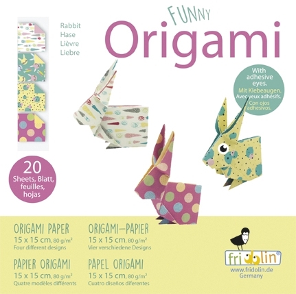 Funny Origami, Rabbits, 20 sheets 15x15 cm