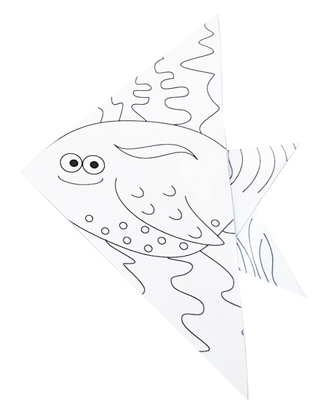 Colouring-Origami, fish, 20 sheets, 15x15 cm
