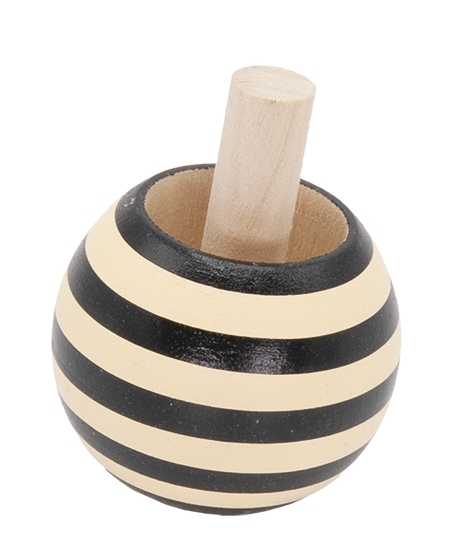 Stand-up spinning top black / natural