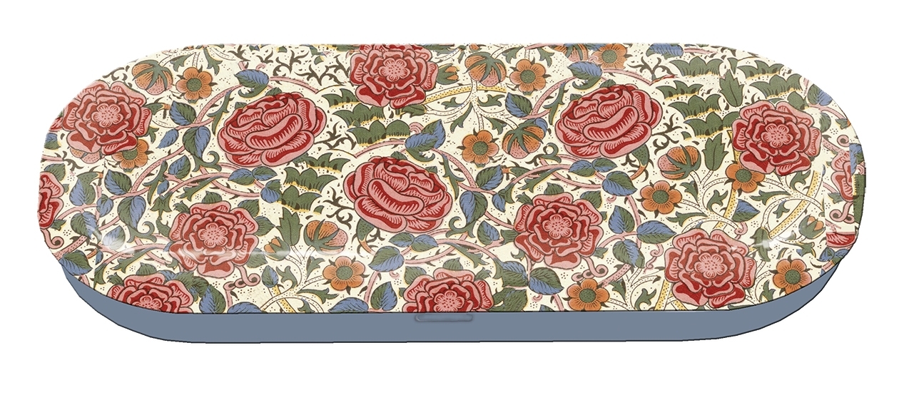 Spectacle case, Morris, Roses, metal