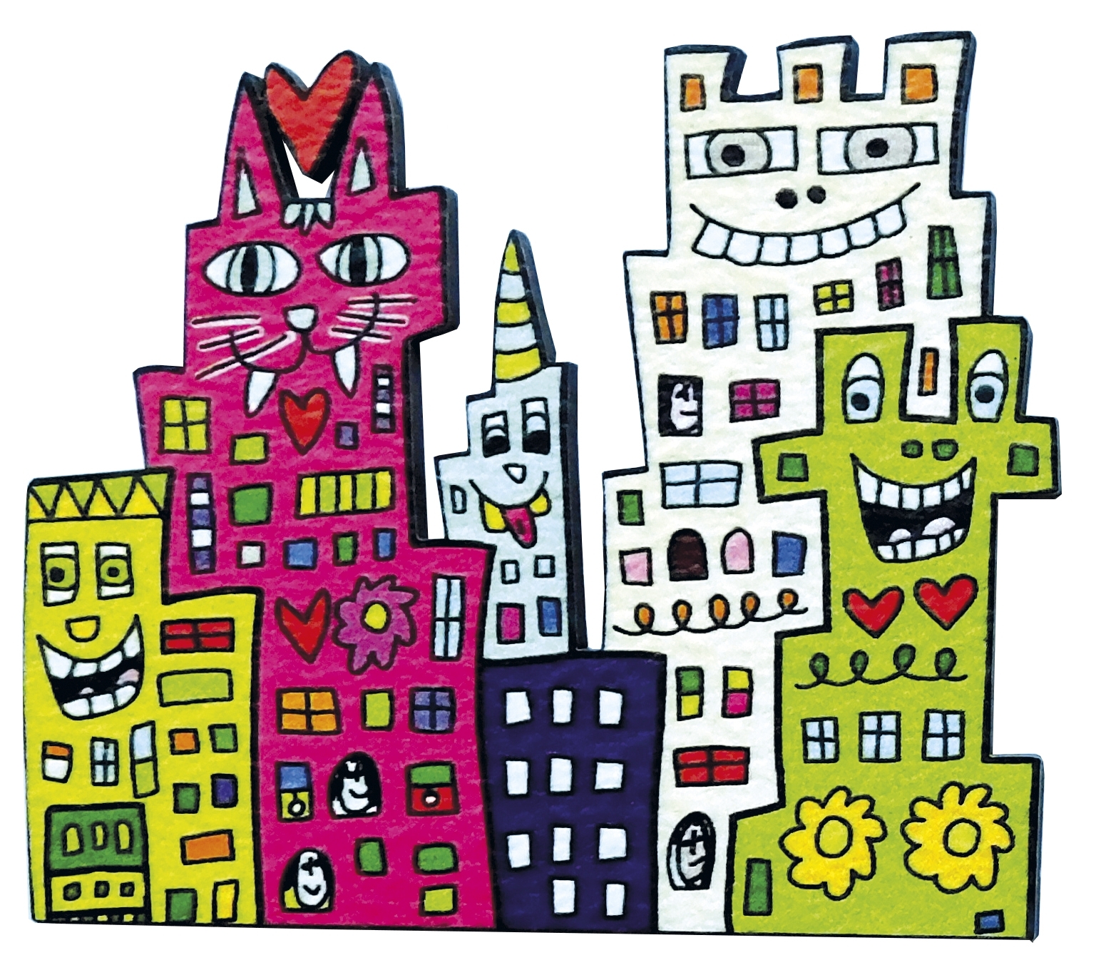 Magnet, MDF, James Rizzi, New York Cat