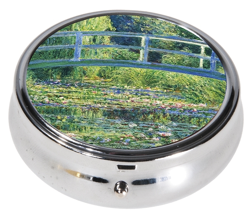 Pillendose, groß, rund, Monet, Japanische Brücke
