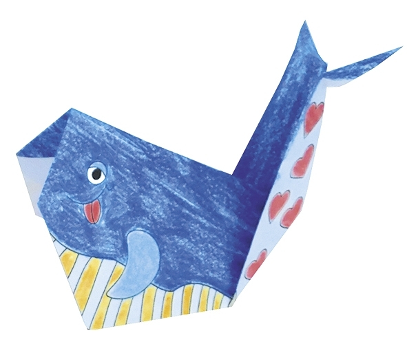 Colouring-Origami, Whales, 20 sheets, 15x15 cm
