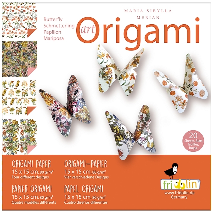Art-Origami, Butterfly, Merian, 20 sheets 15x15 cm