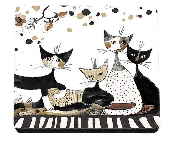 coaster, Wachtmeister, Cats Sepia, MDF/Felt
