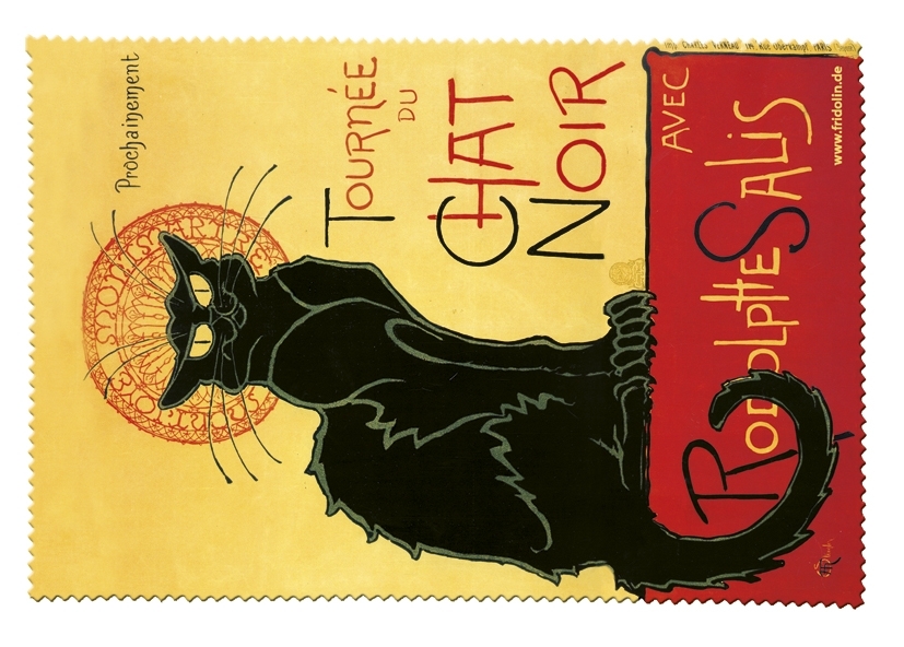 Eyeglass cleaning cloth, Chat Noir, Art Nouveau