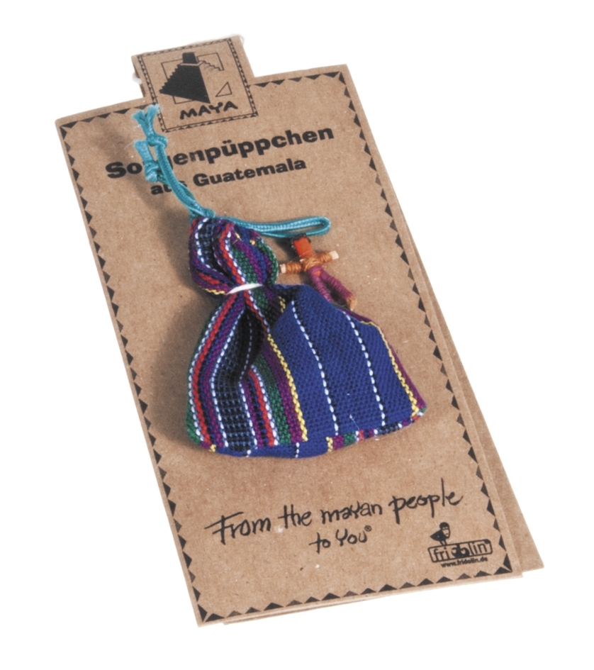 Worry dolls, sachet on card, approx. 2,5 cm