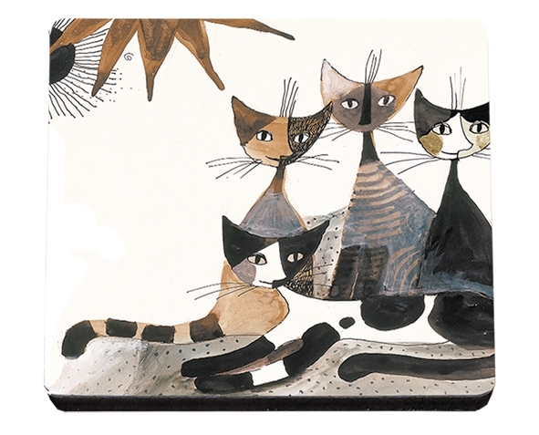 coaster, Wachtmeister, Cats Sepia/Sun, MDF/Felt