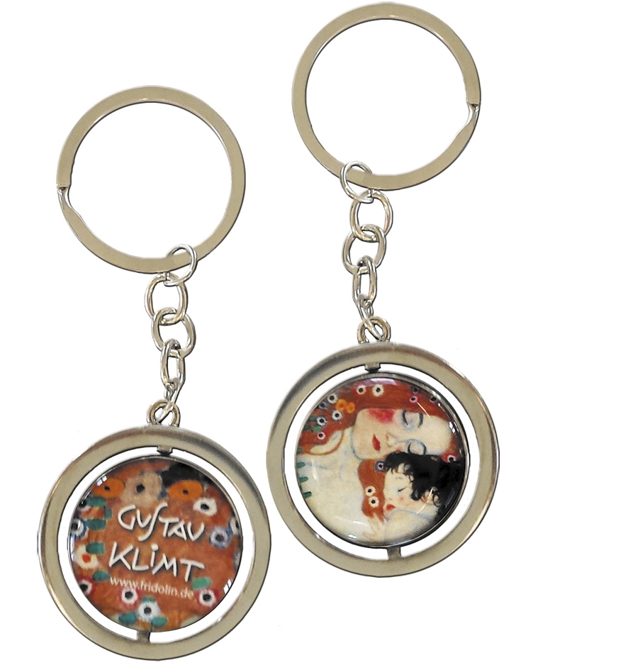art keyring, two-sided, Klimt, Mother and Child