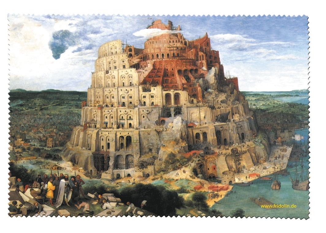 Eyeglass cleaning cloth, Bruegel, Tower of Babel