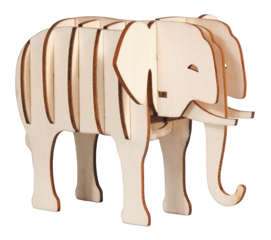 IQ-Test, 3D wooden animal puzzle, elephant