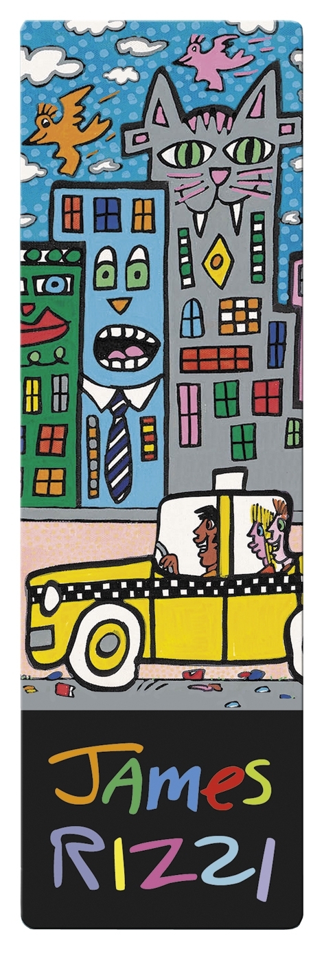 bookmark, James Rizzi, Hello yellow ride back
