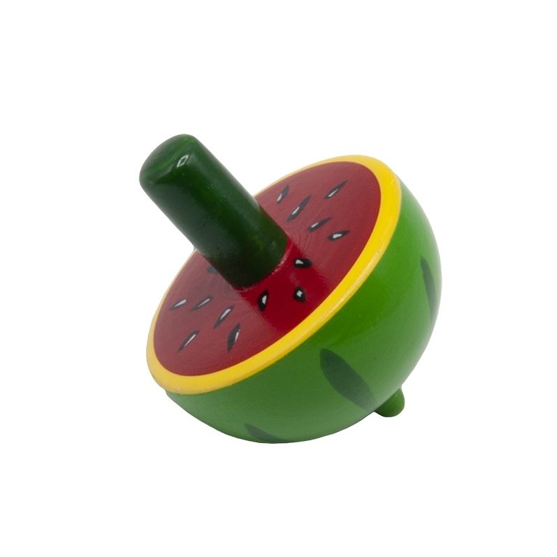 Wooden spinning top, Fruits, Melon