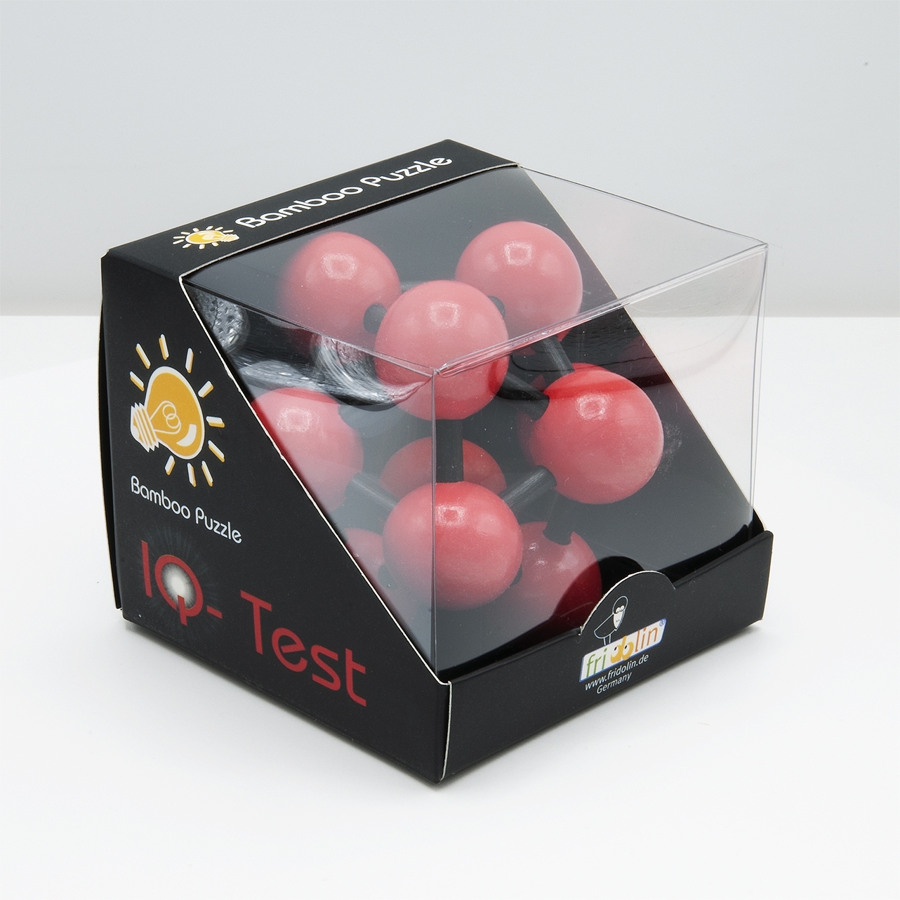 IQ-Test, bamboo puzzle, Atom, red, black