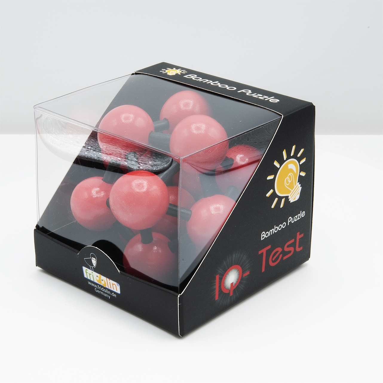 IQ-Test, bamboo puzzle, Atom, red, black