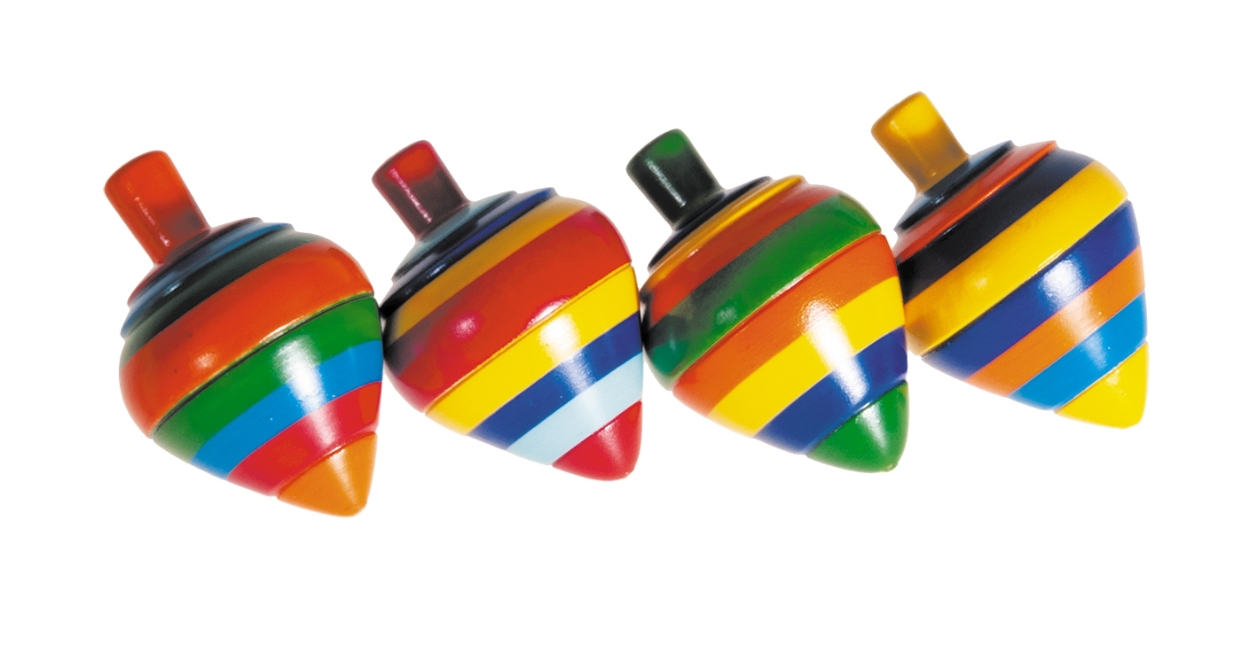 Wooden spinning top, Traditional, asstd by color
