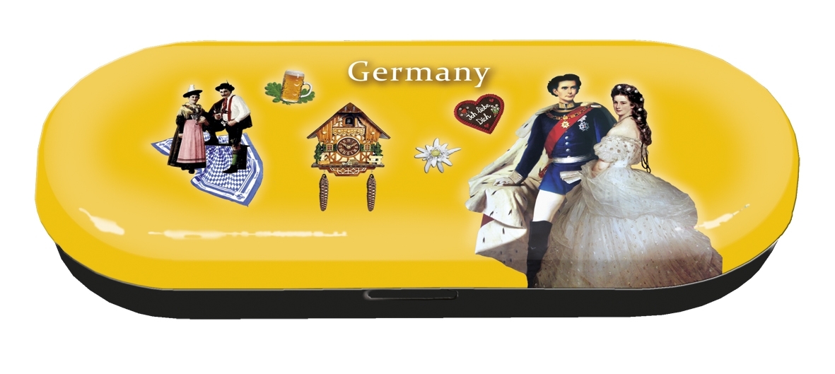 Spectacle case, Germany, yellow, metal