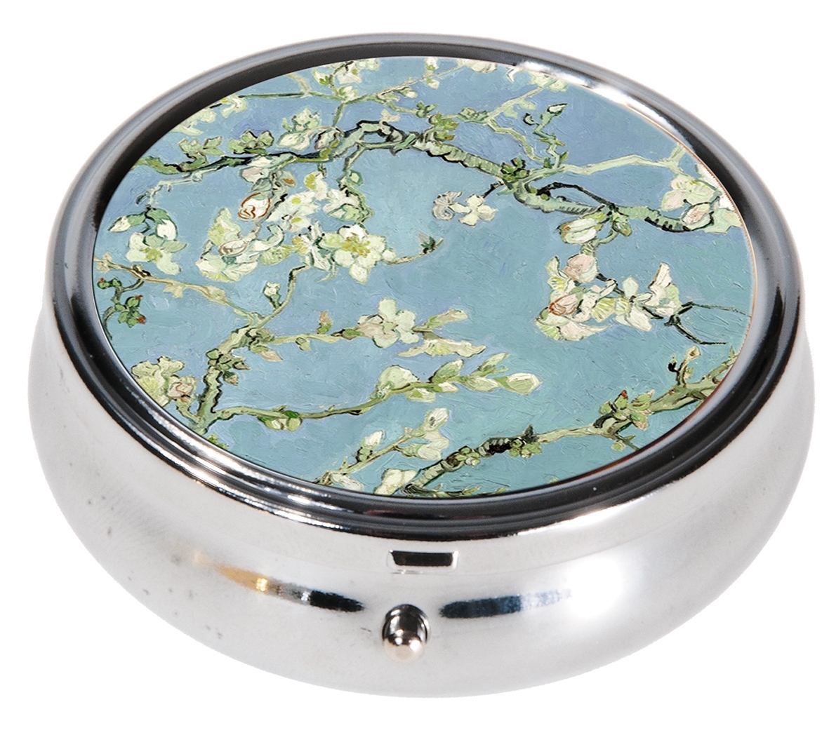 pillbox large, round, Van Gogh, Almond Blossom