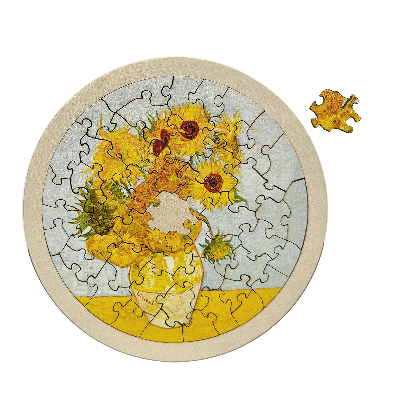 Art-Puzzle, Van Gogh, Sonnenblumen, Holz