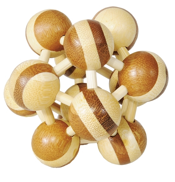 IQ test, two-coloured atom, bamboo puzzle (17459)