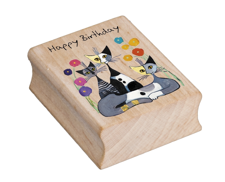 wooden rubber art stamp, Wachtmeister/Tea time