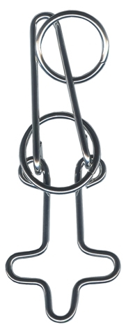 IQ-Test in a tin, Cross-Ring, metal