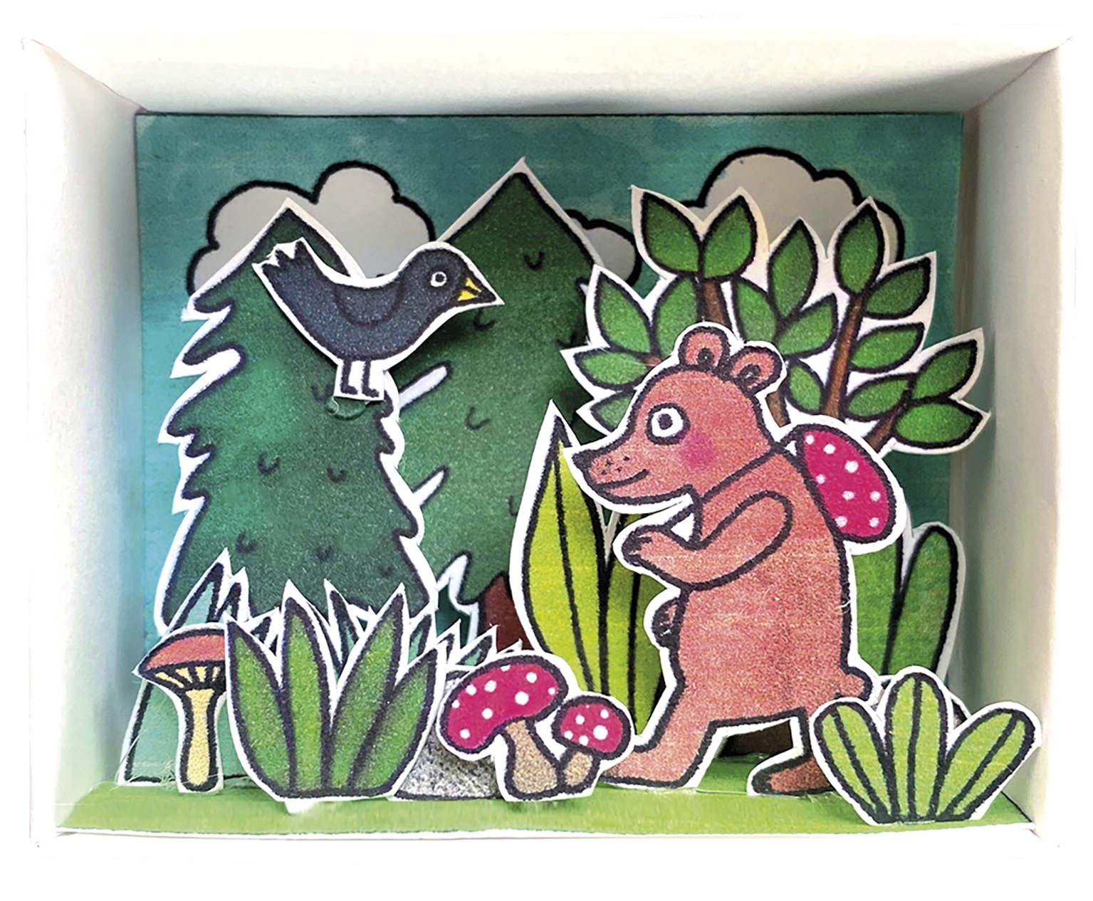 Craft kit, forest, bear and mushrooms