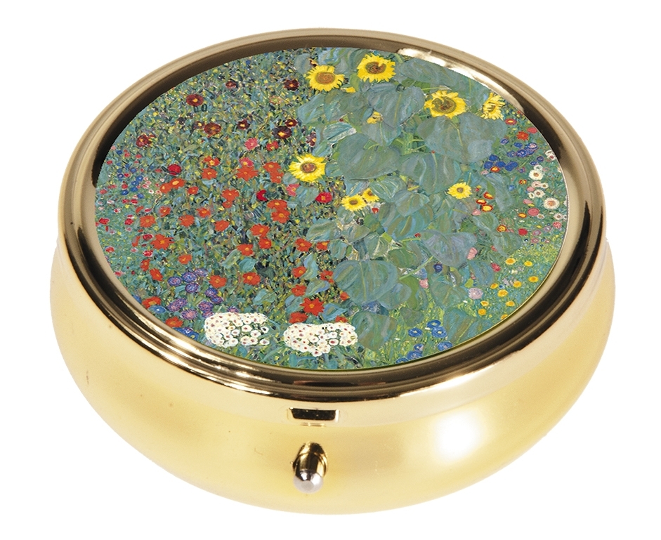 Pillbox, large, round, Klimt, Farm Garden