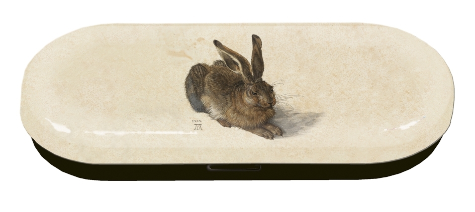 Spectacle case, Dürer, Hare, metal