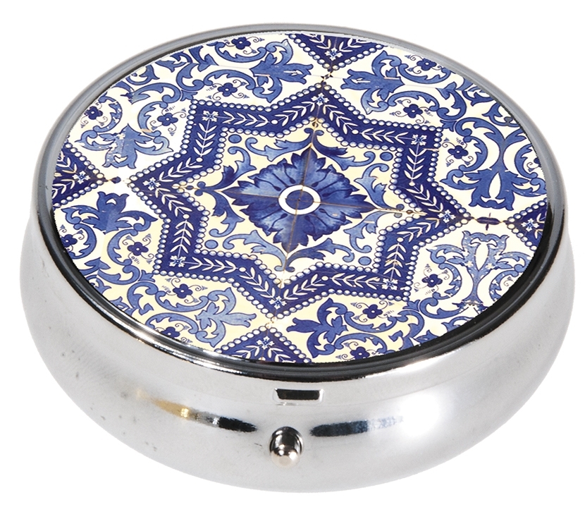 pillbox, large, round,  Mosaic