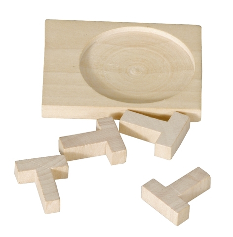 IQ-Test, puzzle T, wood